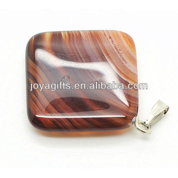 Fashion natural sardonyx rhombus pendant semi precious stone pendant